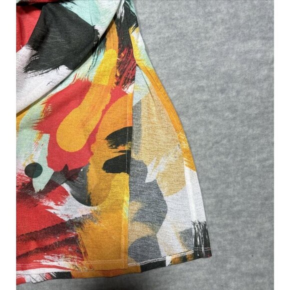 ZARA Women’s Dress Abstract Colorful Print V Neck Semi Sheer Size M - Picture 5 of 8